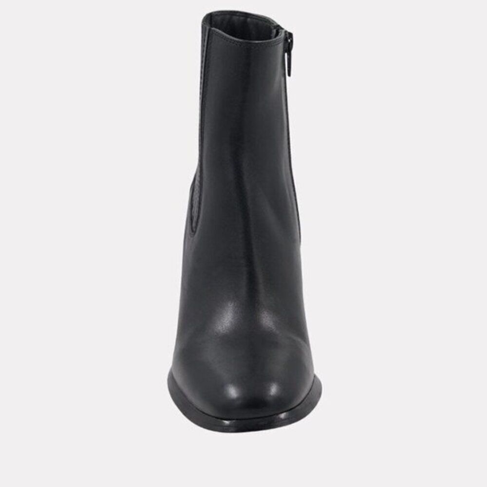 Andre Assous Black Leather Block Heel Ankle Boots - Picture 5 of 7